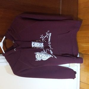 Owl sweatshirt hoodie purple Ardene